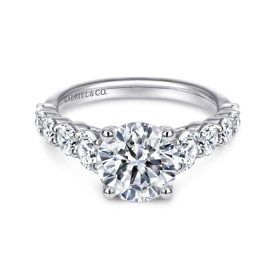 Gabriel - 14K White Gold Round Diamond Engagement Ring