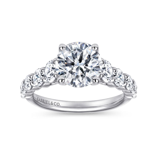 14K White Gold Round Diamond Engagement Ring