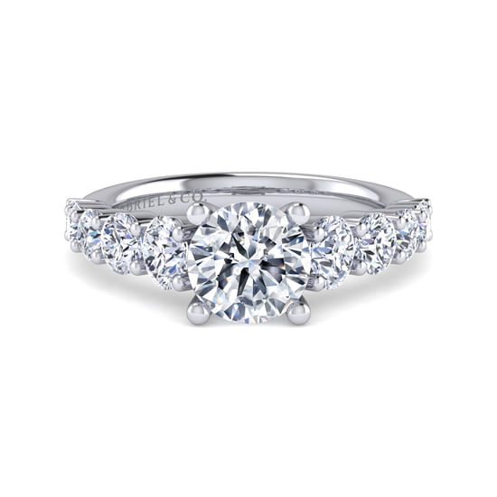 Gabriel - 14K White Gold Round Diamond Engagement Ring