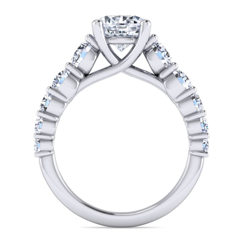 14K White Gold Round Diamond Engagement Ring