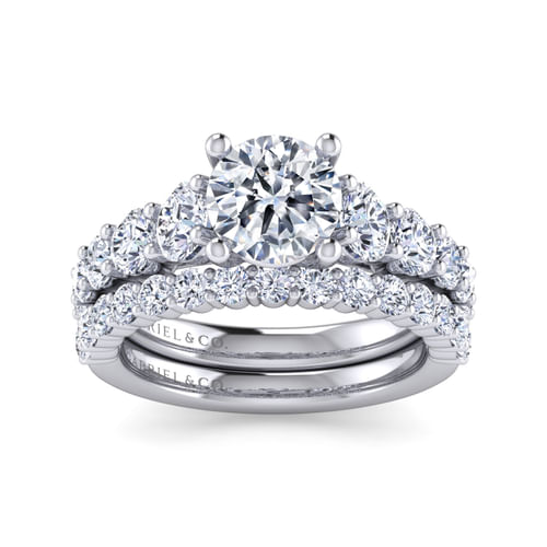 14K White Gold Round Diamond Engagement Ring