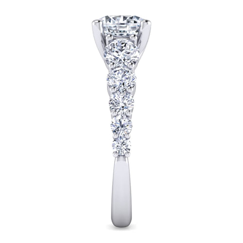 14K White Gold Round Diamond Engagement Ring