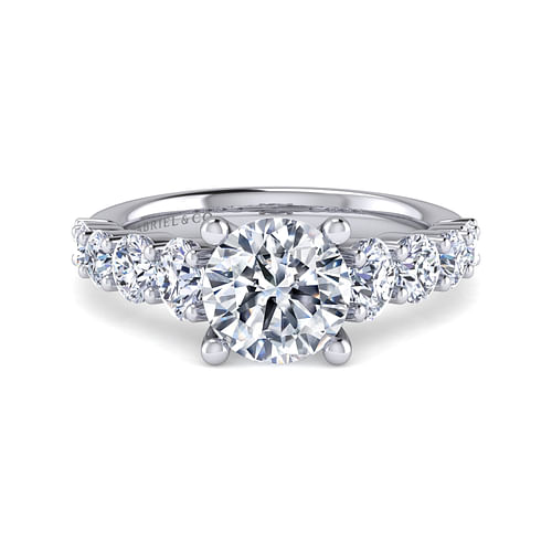 14K White Gold Round Diamond Engagement Ring