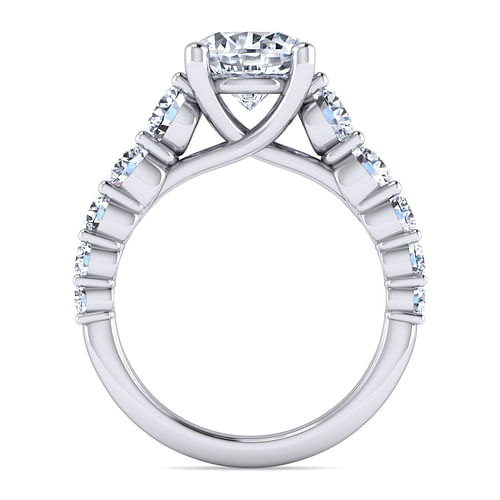 14K White Gold Round Diamond Engagement Ring