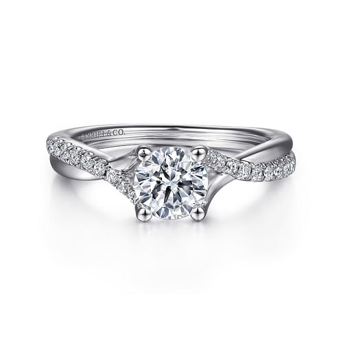 14K White Gold Round Diamond Engagement Ring