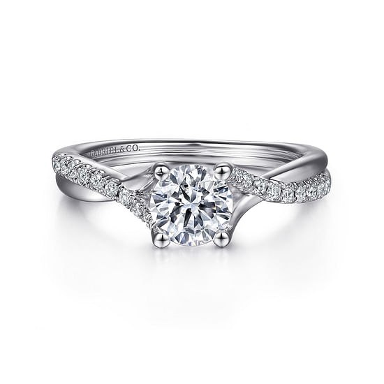 Gabriel - 14K White Gold Round Diamond Engagement Ring