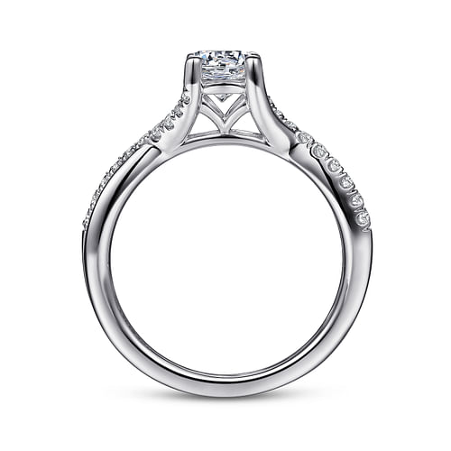 14K White Gold Round Diamond Engagement Ring