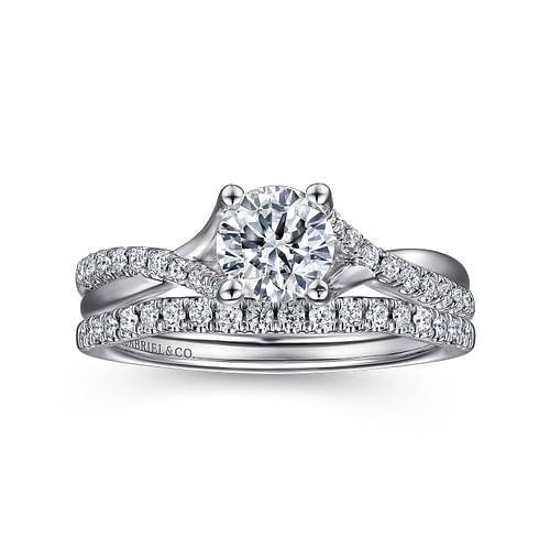 14K White Gold Round Diamond Engagement Ring