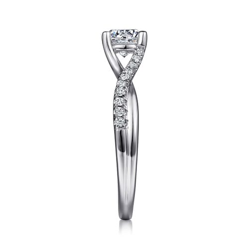 14K White Gold Round Diamond Engagement Ring