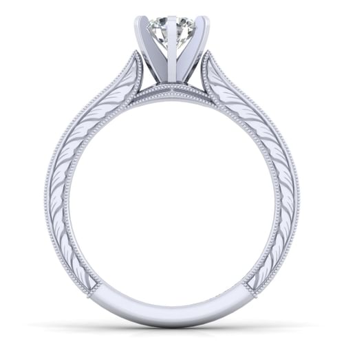 14K White Gold Round Diamond Engagement Ring