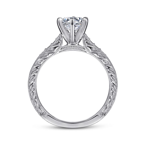 14K White Gold Round Diamond Engagement Ring