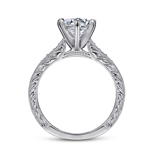14K White Gold Round Diamond Engagement Ring