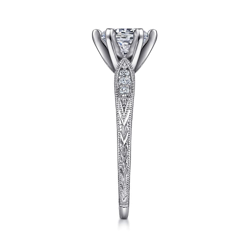 14K White Gold Round Diamond Engagement Ring