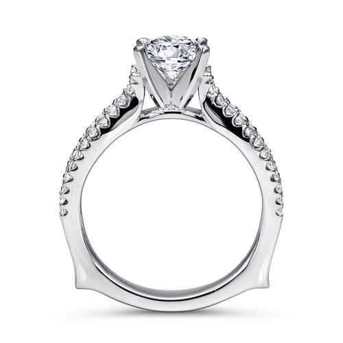 14K White Gold Round Diamond Engagement Ring