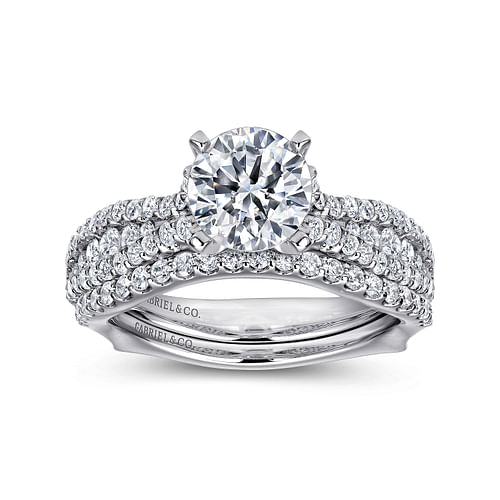 14K White Gold Round Diamond Engagement Ring