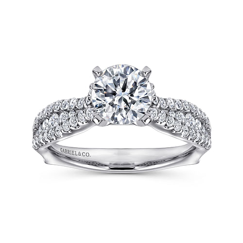 14K White Gold Round Diamond Engagement Ring