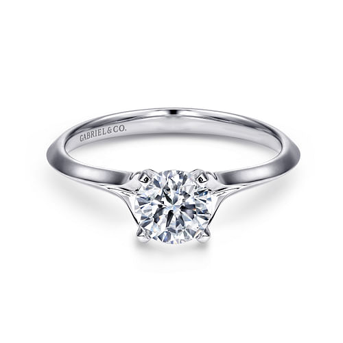 14K White Gold Round Diamond Engagement Ring