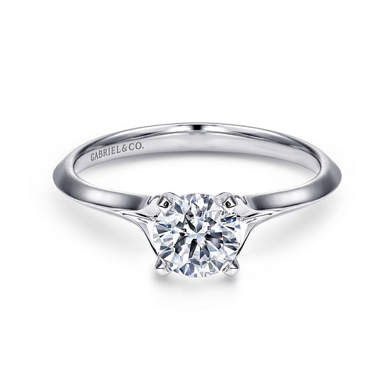 Gabriel - 14K White Gold Round Diamond Engagement Ring