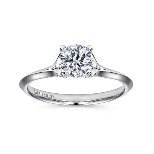 14K White Gold Round Diamond Engagement Ring