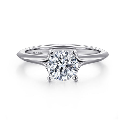 14K White Gold Round Diamond Engagement Ring