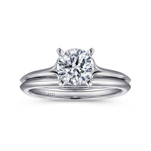 14K White Gold Round Diamond Engagement Ring