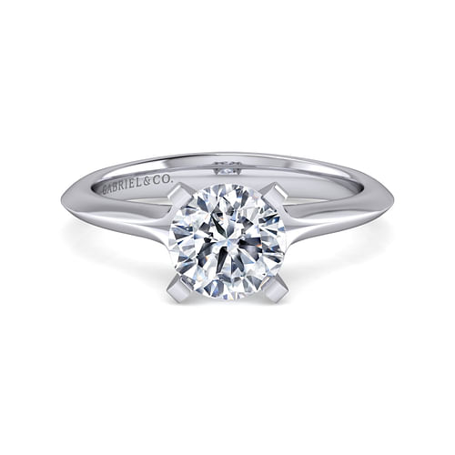 14K White Gold Round Diamond Engagement Ring