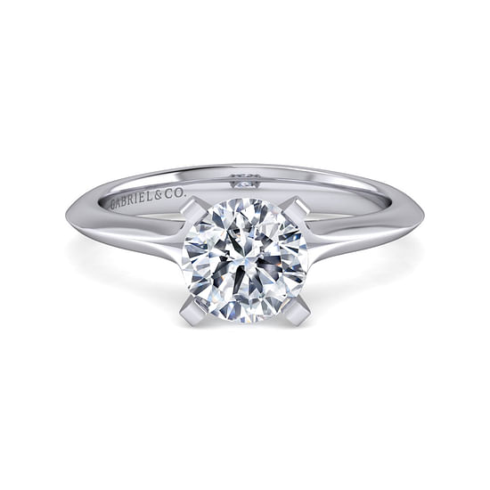 Gabriel - 14K White Gold Round Diamond Engagement Ring