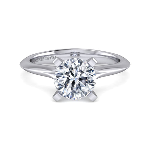 14K White Gold Round Diamond Engagement Ring