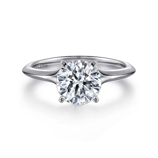 Gabriel - 14K White Gold Round Diamond Engagement Ring
