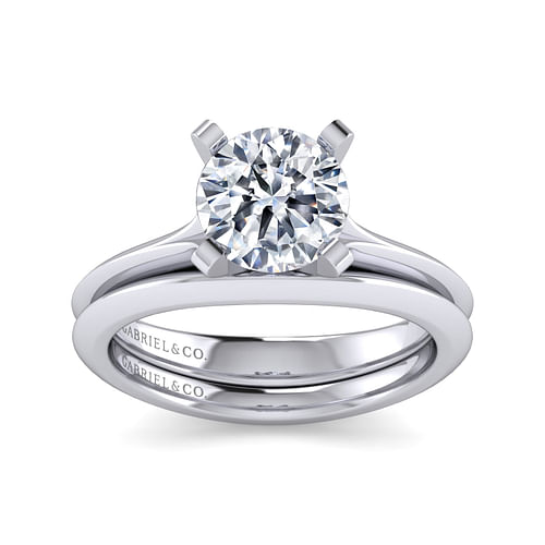 14K White Gold Round Diamond Engagement Ring