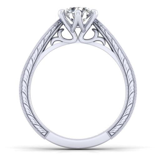 14K White Gold Round Diamond Engagement Ring