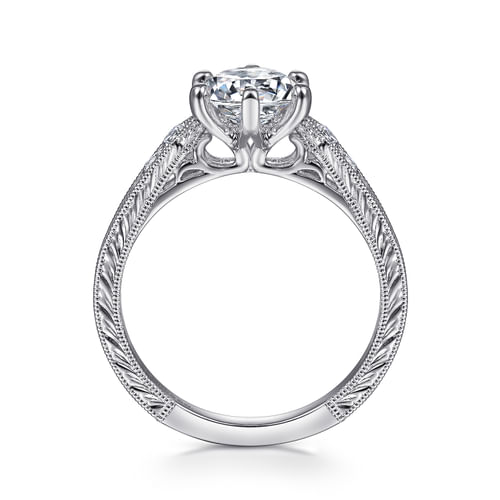 14K White Gold Round Diamond Engagement Ring