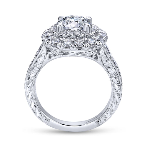 14K White Gold Round Diamond Engagement Ring