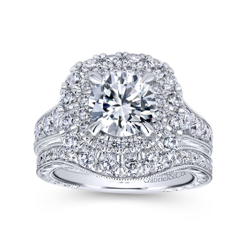 14K White Gold Round Diamond Engagement Ring