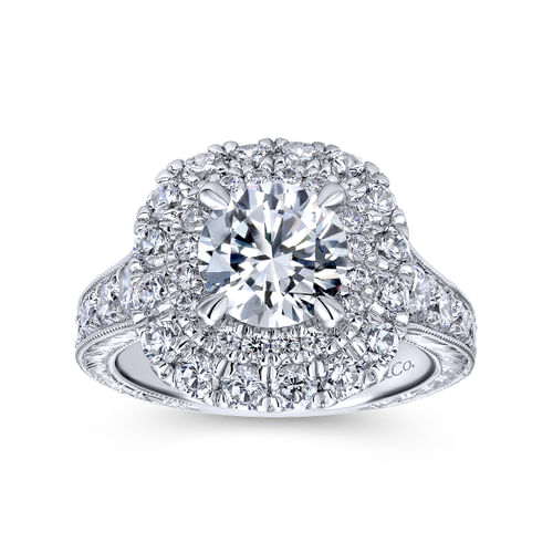 14K White Gold Round Diamond Engagement Ring