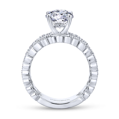 14K White Gold Round Diamond Engagement Ring