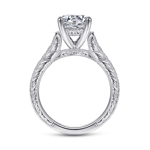 14K White Gold Round Diamond Engagement Ring