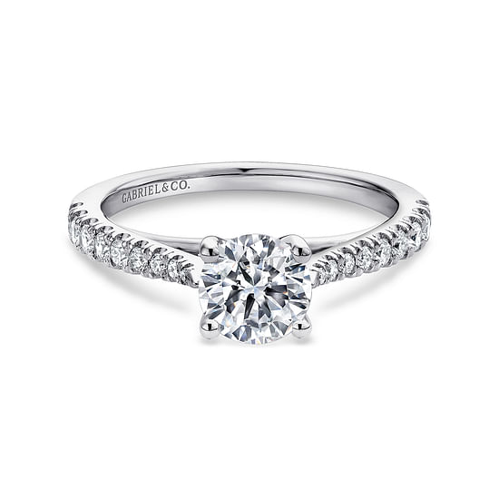 Gabriel - 14K White Gold Round Diamond Engagement Ring