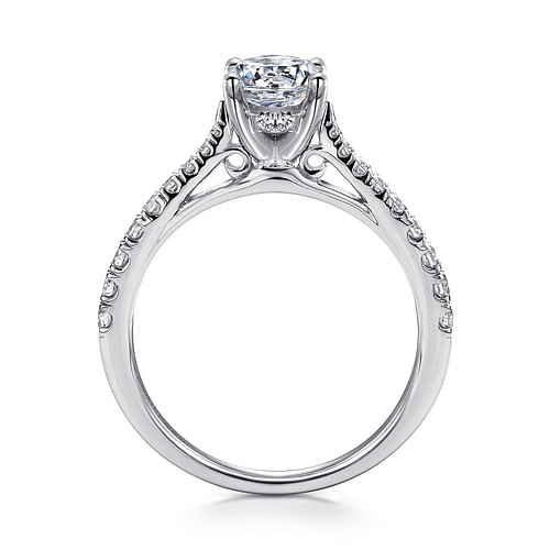 14K White Gold Round Diamond Engagement Ring