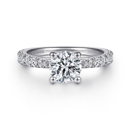 Gabriel - 14K White Gold Round Diamond Engagement Ring