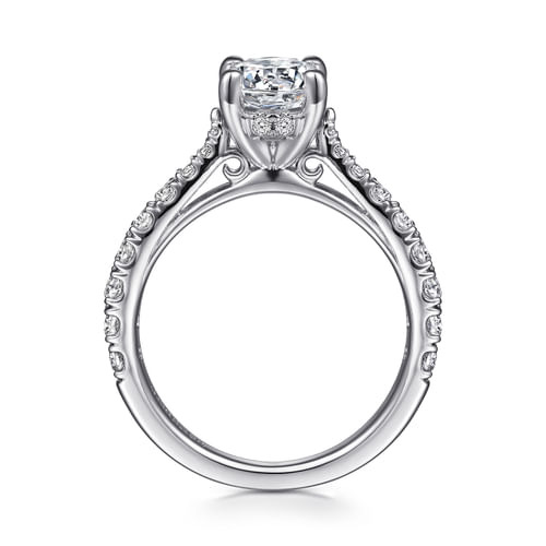 14K White Gold Round Diamond Engagement Ring