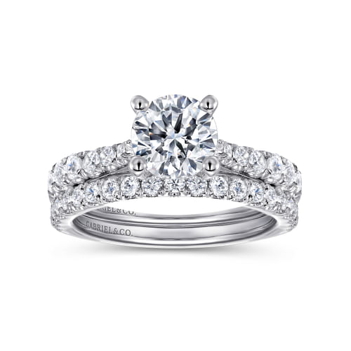 14K White Gold Round Diamond Engagement Ring