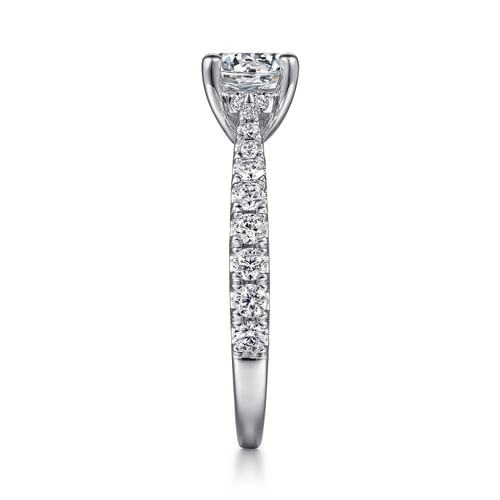14K White Gold Round Diamond Engagement Ring