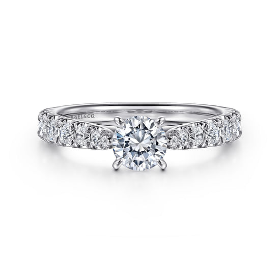 Gabriel - 14K White Gold Round Diamond Engagement Ring