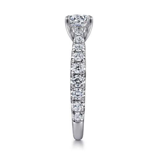 14K White Gold Round Diamond Engagement Ring