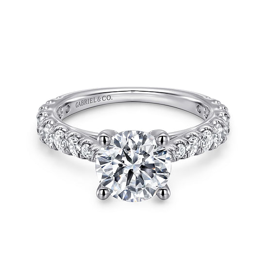 Gabriel - 14K White Gold Round Diamond Engagement Ring