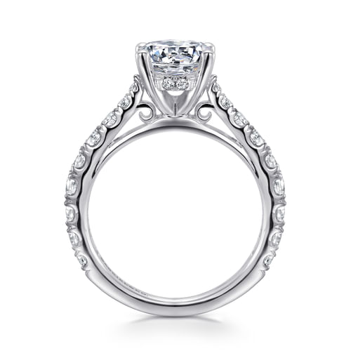 14K White Gold Round Diamond Engagement Ring