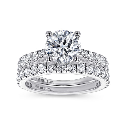 14K White Gold Round Diamond Engagement Ring
