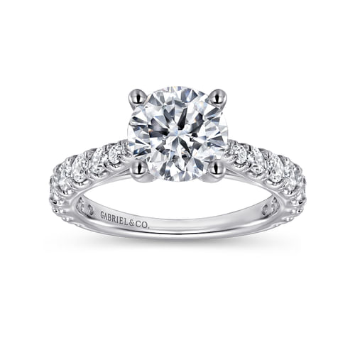 14K White Gold Round Diamond Engagement Ring