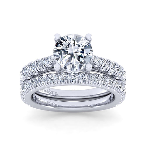 14K White Gold Round Diamond Engagement Ring